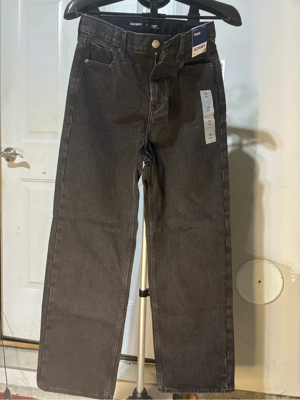 NWT Old Navy Boys Baggy Jeans Size 16 Black Wash Adjustable Waist